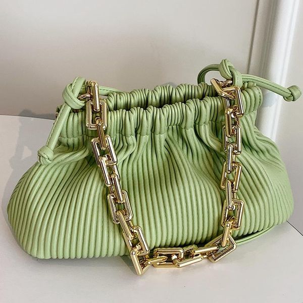 

evening bags thick acrylic chains shoulder for women 2021 drawstring luxury designer crossbody small fashion handbags purse
