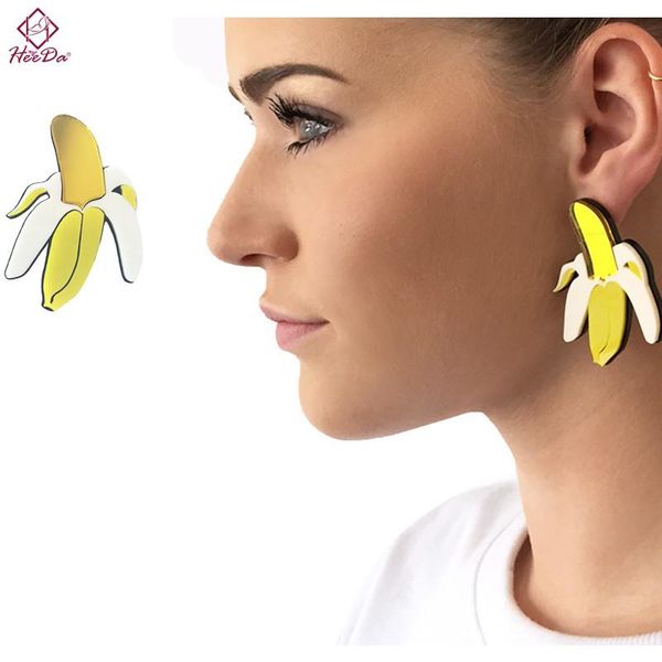

dangle & chandelier heeda 2021 personality funny banana earring fashion trendy acrylic women eardrop -selling unique creative ear decoration, Silver