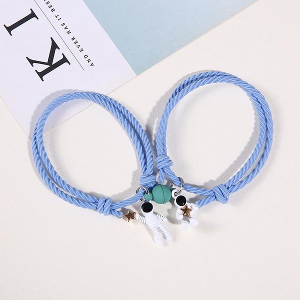 

bangle lovers cute bracelet astronaut magnet attracts a small rubber band pair of adjustable hair rope female students gifts, Black