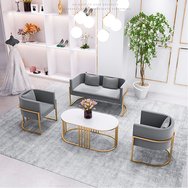 

modern and simple wrought iron single sofa nordic small apartment living room home lounge chair light luxury fabric business negotiation arm