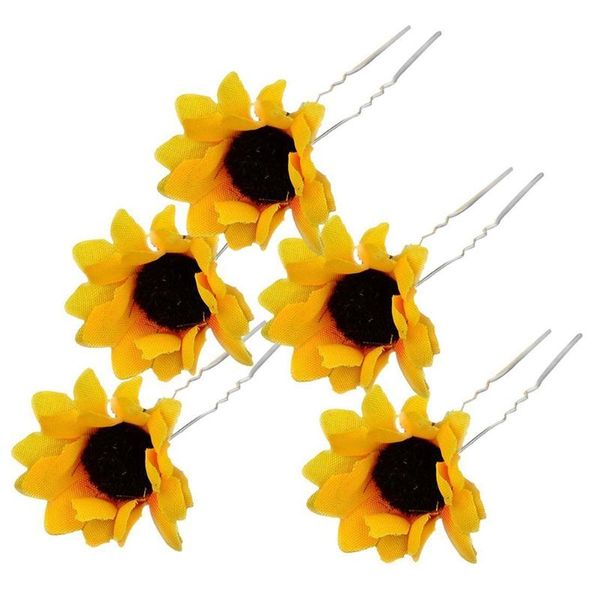 Clipes de cabelo Barrettes 10pcs Daisy Sunflower Bridal Wedding