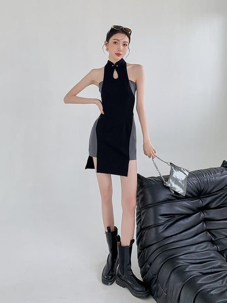 

ethnic clothing 2021 chinese dress splicing design qipao style short retro sleeveless bodycon cheongsam party, Red