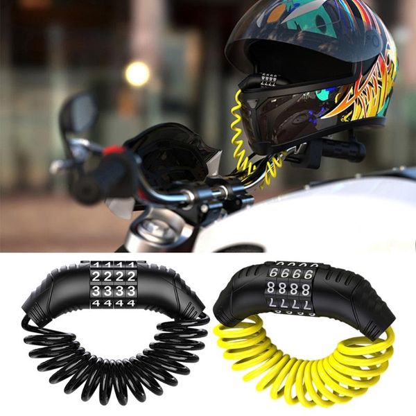 

bike locks helmet lock anti-theft 4 digit password bicycle for scooter motorcycle portable mtb road cable