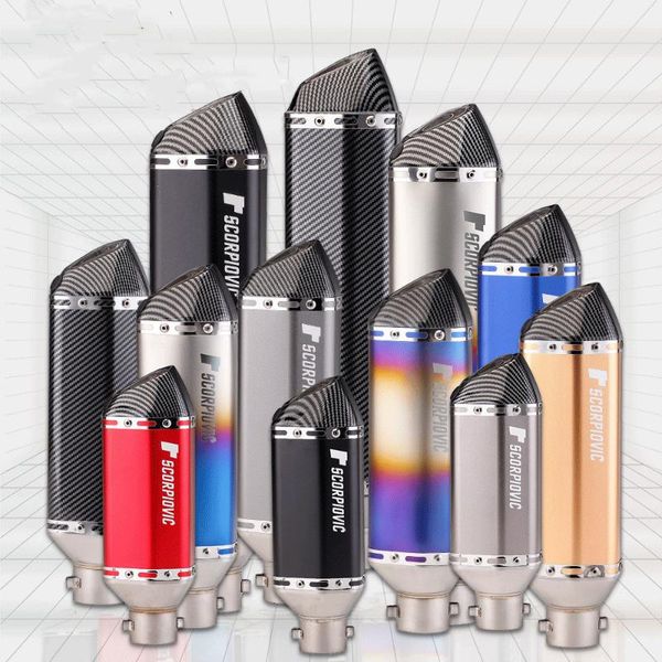 

motorcycle exhaust system 51mm universal muffler for ninja250 z400 mt07 stainless steel motorbike tail pipe slip on modified