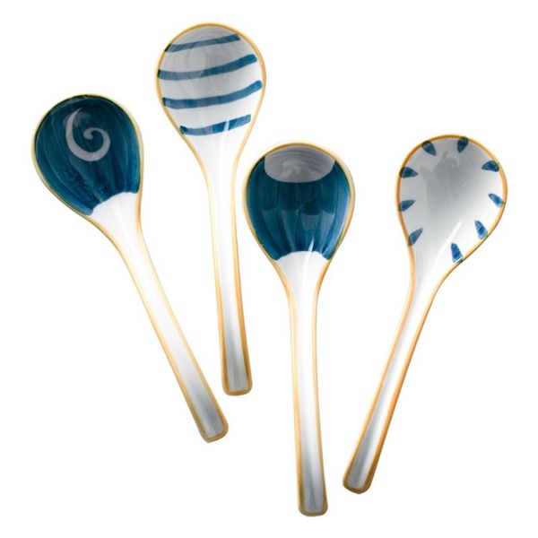 

spoons 4pcs ceramic soup multipurpose porridge (assorted color)
