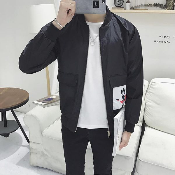 

men's jackets nice spring pilot jacket plus size slim fit bomber men fashion patch design mens coats tide long sleeve windbreaker, Black;brown