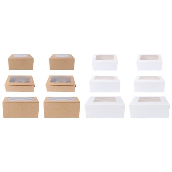 

12pcs handy grids separated cake wrapping boxes paper cupcake packing box