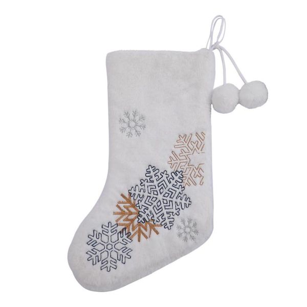 

christmas decorations 1pc kid embroidery snowflake stocking gift