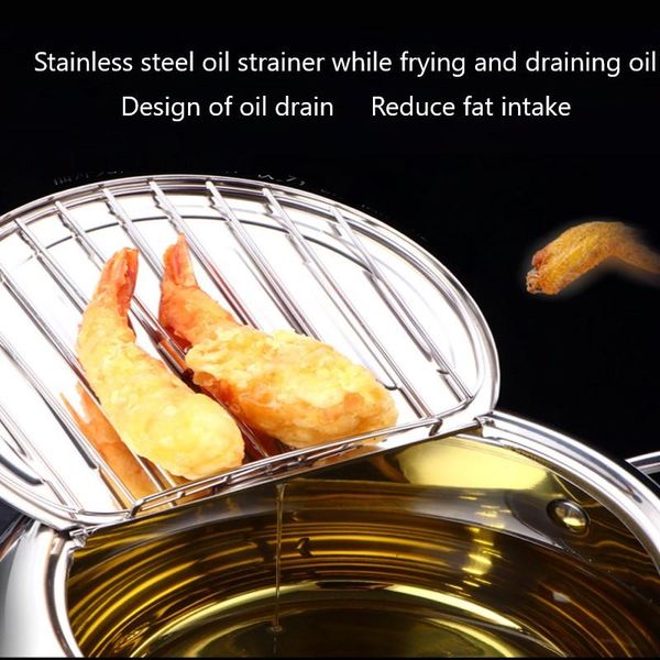 

stainless steel temperature control fryer mini frypot induction cooker universal 20cm cookware pans