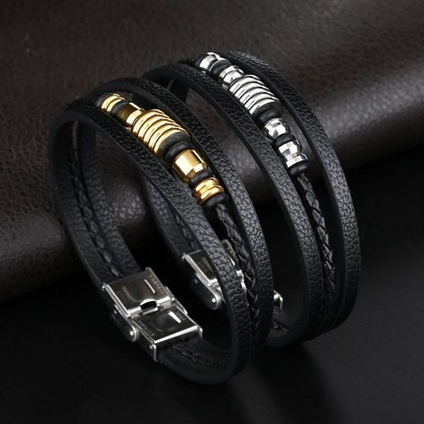 

charm bracelets simple fashion men bracelet steel gold color charms beads layer accessories gift mens women, Golden;silver