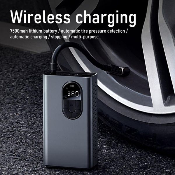 

inflatable pump portable inflator car air compressor smart digital tire pressure detection auto for bike motorcycle h-quality