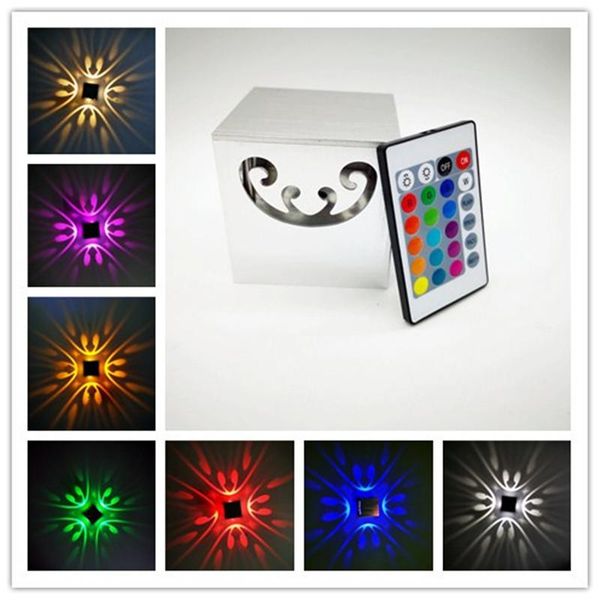 

wall lamp modern led square four sides butterfly indoor creative aluminum alloy hallway el decoration 3wrgb