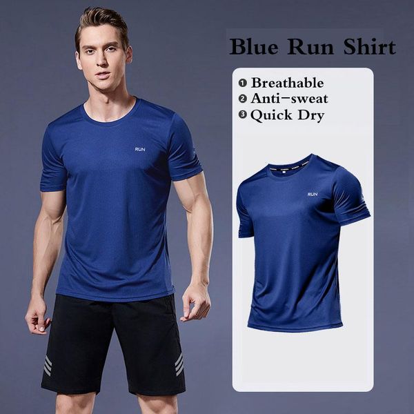 

running jerseys men's t-shirts, quick dry sport fitness gym shirts, soccer shirts jersey sportswear clothing, Black;blue