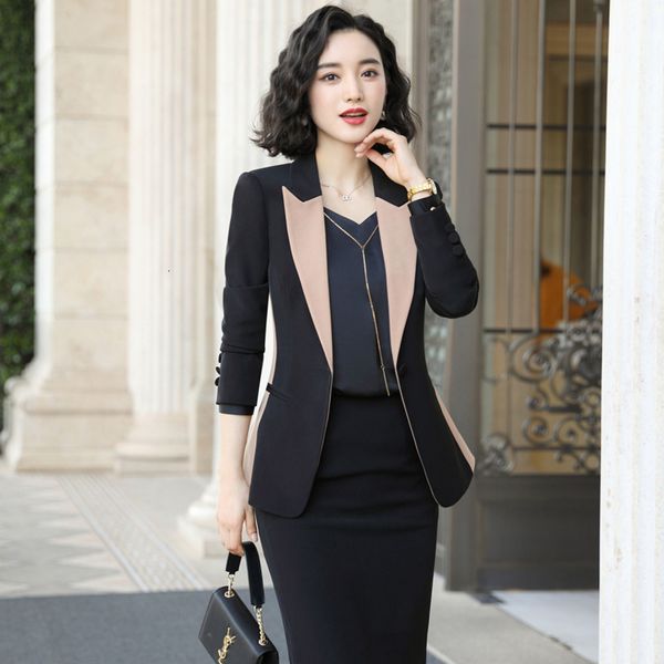 

high-end woman office suit new temperament fashion college students professional interview uniform cnev, White;black