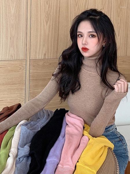 

turtleneck bottoming shirt 2 autumn and winter slim slimming all-match long-sleeved inner knit sweater jacket women pullover women's, White;black