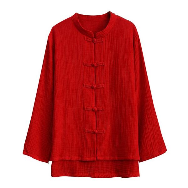 

plus size t-shirt 2021 arrival autumn women's shirt solid casual loose cotton blouses chinese style long sleeves lady l-7xl 8xl, Black