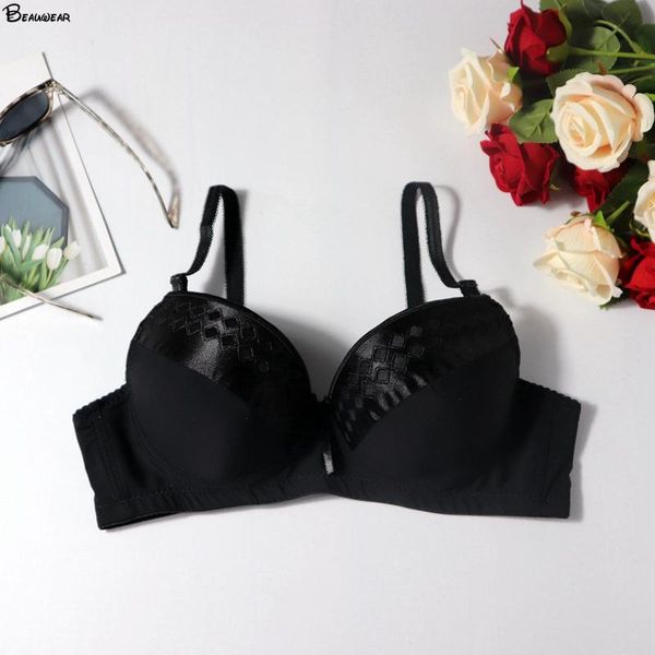 

bras beauwear solid color metal luster women 38c-44c 42d-48d large size female lingerie plaid underwear full cup, Red;black