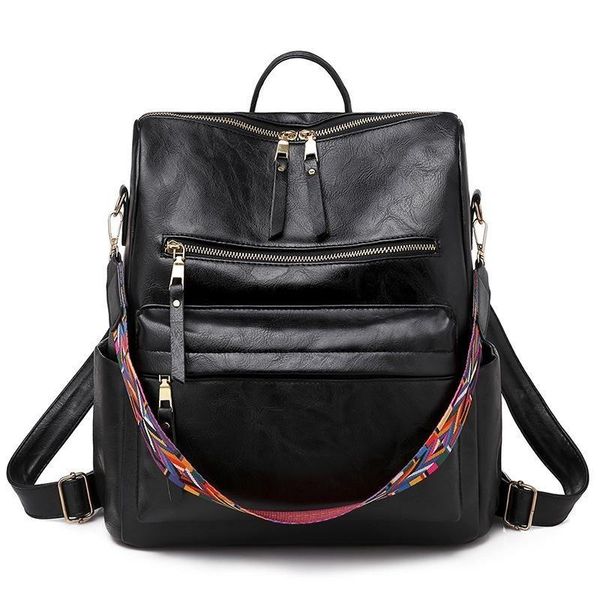 

backpack women retro pu large capacity women's leisure school bag