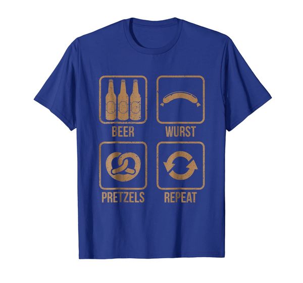 

beer wurst pretzels repeat funny oktoberfest shirt, White;black