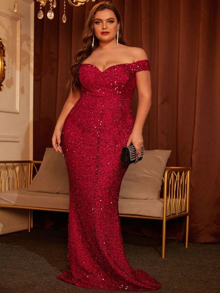 

love&lemonade plus off shoulder sequin formal dress y7rx#, Black