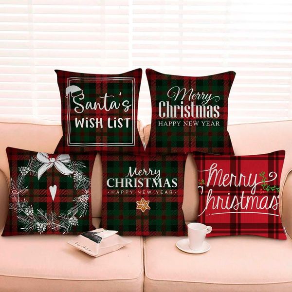 

pillow case christmas peach skin pillowcase cushion cover home sofa decoration cases decor luxury 45*45