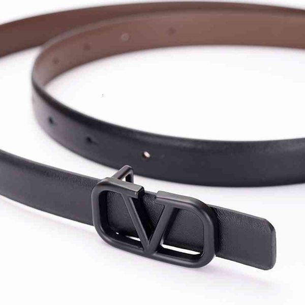 

belts new fashion ladies pure cowhide v letter retro versatile designer color luxury brand nvux, Black;brown