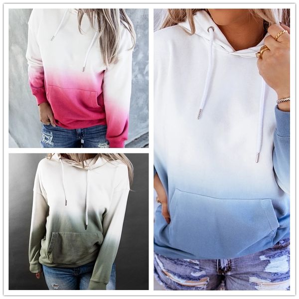 

2021 new mulheres tie dye imprimir camisolas do hoodie manga longa oversize senhoras pullovers streetwear casual solta capuz b djbv, Black