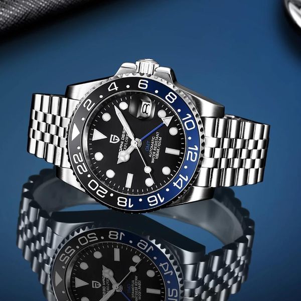 Armbanduhren PAGANI DESIGN Reloj Hombre Männer Mechanische Uhr Luxus Saphirglas GMT Uhr Edelstahl Wasserdicht Automatik