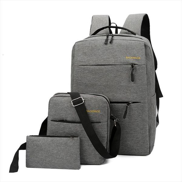 

3pcs set usb charging large capacity oxford backpack 17 inch lapbags men business travel casual school rucksack