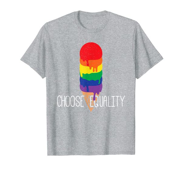 

choose equality ice cream kids lgbt shirt rainbow merch, White;black