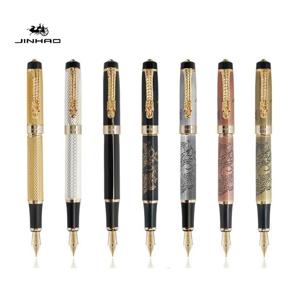 

fountain pens jinhao descendants of the dragon brassy metal pen clip with red eyes school&office writing supplies stationery
