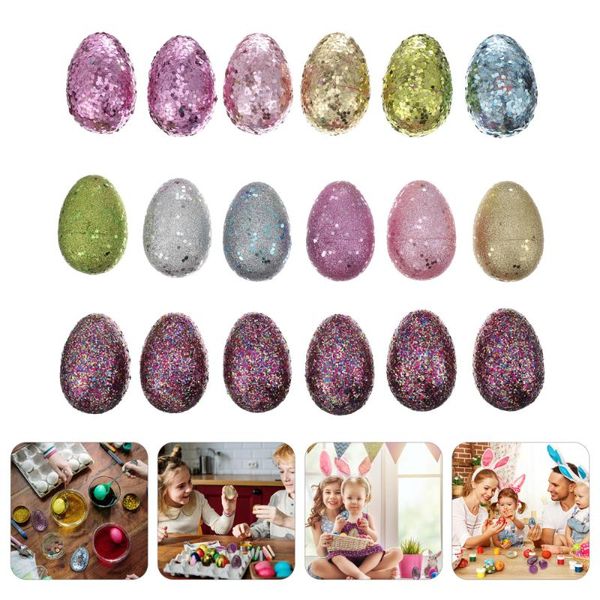 

18pcs diy easter eggs toys colorful eggshell party decoration favor
