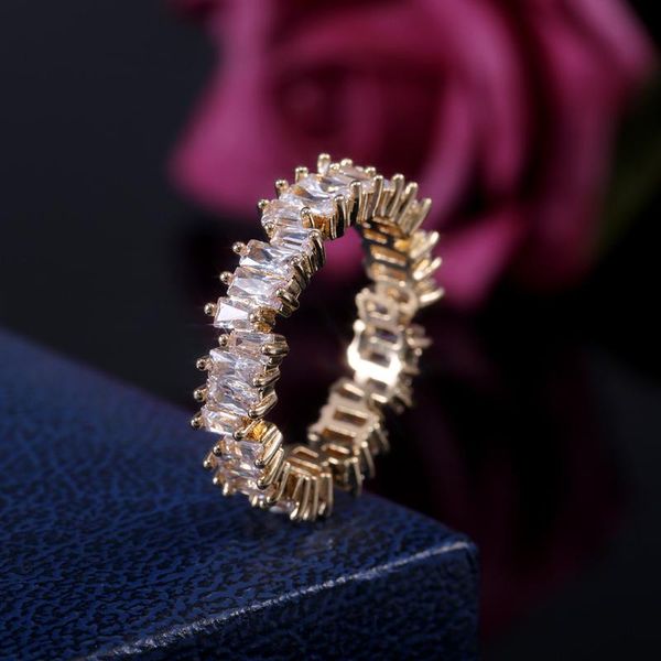 

wedding rings 2021 irregular full cubic zircon rose gold color/ silver color/gold color women ring fashion jewelry accessories, Slivery;golden