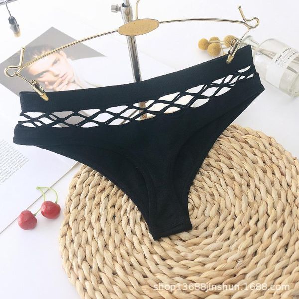 

solid hollow out g-string t-back thongs women's panties underwear seamless low waist briefs lingerie female, Black;pink