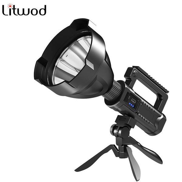 

xhp70.2 super bright led rechargeable big head searchlight handheld work light spotlight floodling 40w torch lantern