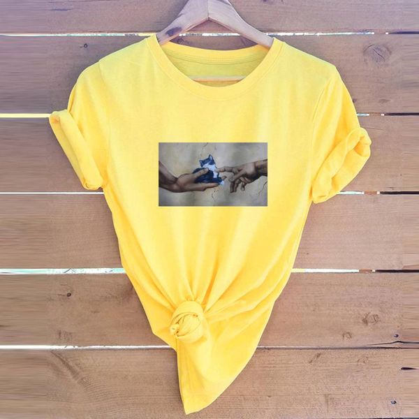 

women's t-shirt casual woman funny print tshirt short sleeve tee female, White