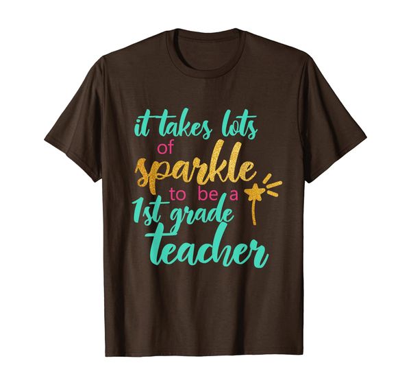 

it takes lots of sparkle to be a 1st grade teacher t-shirt, White;black