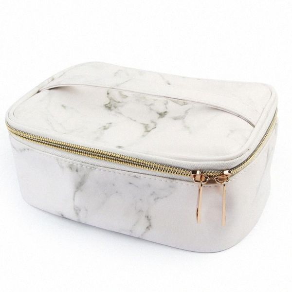 

cosmetic bag carry pouch gifts durable pu fashion marble grain business large capacity toiletry travel storage makeup organizer m4ea#