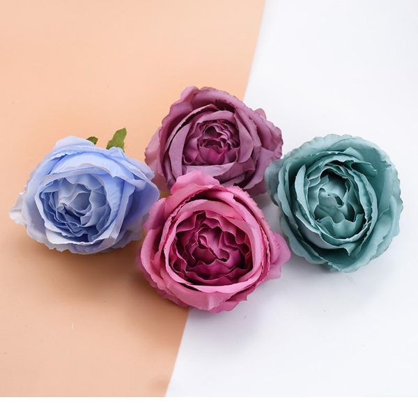 

50/100pcs 10cm big roses head home decoration accessories wedding decorative flowers christmas wreaths artificial flowe qylaxg