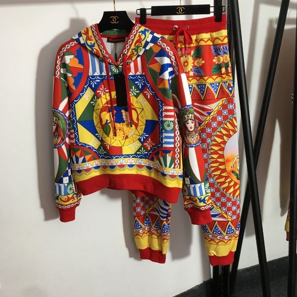 

luxury women's two piece pants 2021 autumn hooded long sleeve sports wear brand same style designer clothing 0827-9, White