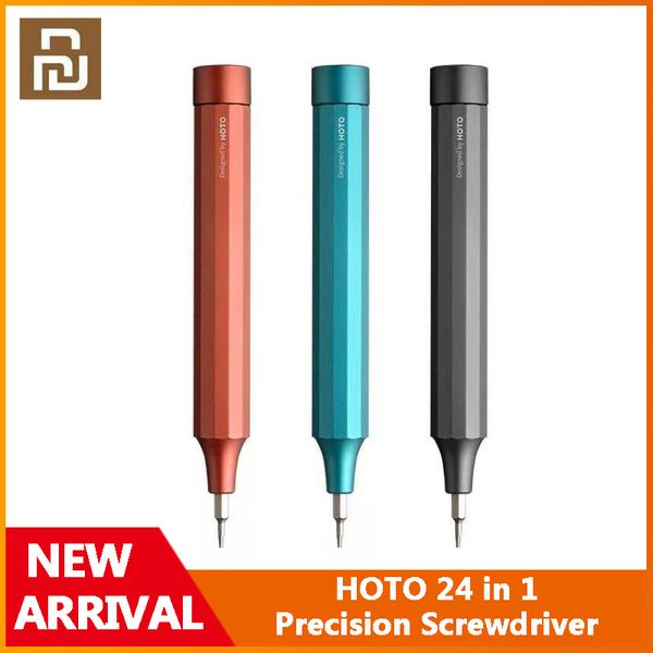 Yeni HOTO 24 in 1 Hassas Tornavida Alüminyum Alaşım Manyetik Bit Depolama Kalem şeklindeki Taşınabilir QWLSD004 Tornavida 24 Çelik Bi Modelleri