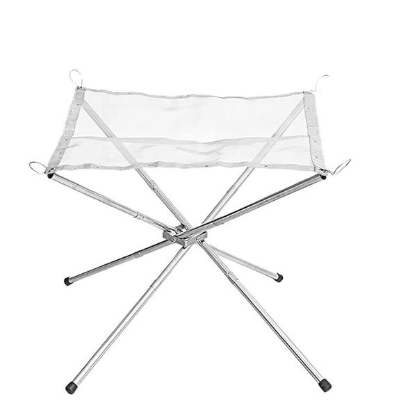 

tools & accessories portable camping fire pit 16.5 inch stainless steel mesh fireplace foldable outdoor for patio backyard