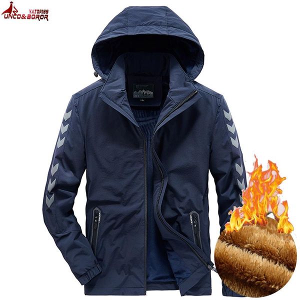 

streetwear fleece jackets men sportswear windproof plus velvet bomber jacket outwear four-way stretch denim jacket male clothing, Black;brown