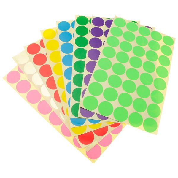 

round sticker color-code dot paper labels self-adhesive office 25 mm 15 sheet/pack