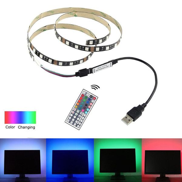 

strips 5v usb rgb led strip light brighter than 3528 2835 flexible tape 50cm-5m with remote for tv background