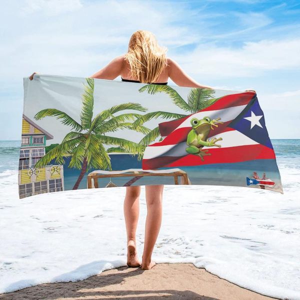 

towel palm tree puerto rico flag frog beach bath microfiber bathroom supplies towels for adults