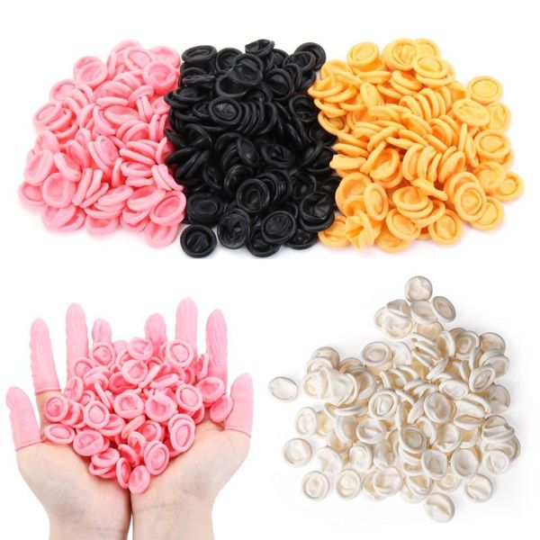 

disposable gloves 100/300pcs natural latex nail art tool non-slip finger cots fingertips protector cover rubber