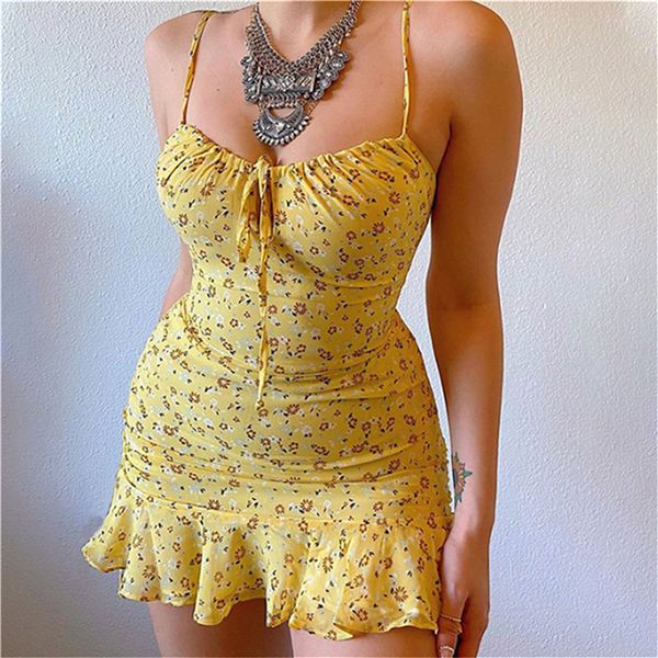 

bodycon women in floral summer printing 2021 mini spaghetti sash ed as a casual lady's basic beach short 58l9, Black;gray