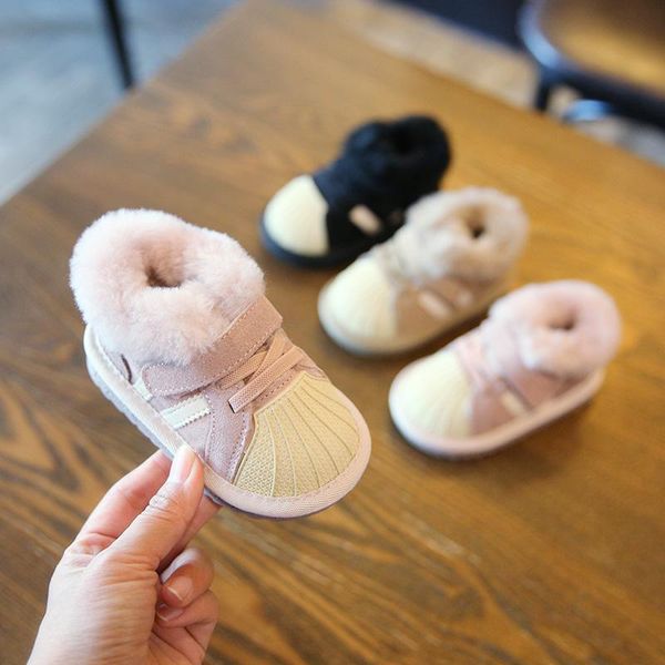 

first walkers toddler baby boys girls winter thickened plush warm sports shoes for 0-3t infant kids waterproof non-slip