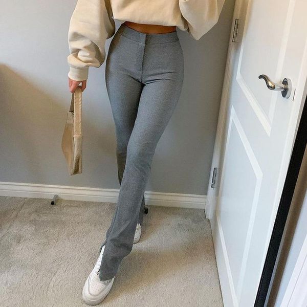 

women's pants & capris streetwear solid sweatpants tracksuit sports 2021 high waist side split fashion skinny long trousers, Black;white